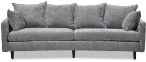 Gotland 3-sits svängd soffa - Oxford mörkgrå + Möbeltassar