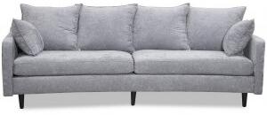 Gotland 3-sits svängd soffa - Oxford grå + Möbelvårdskit för textilier