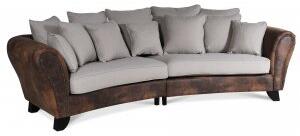 Western 4-sits svängd soffa - Vintage / Beige + Möbelvårdskit för textilier