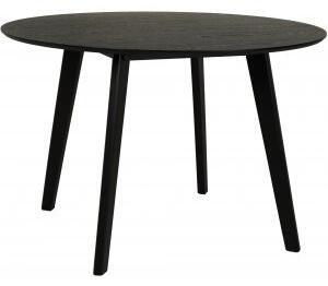 Heby runt matbord i svartbetsad ask Ø120 cm + Möbelvårdskit för textilier