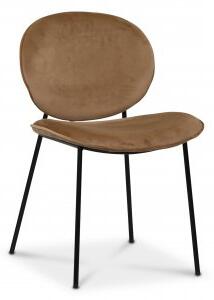 2 st Rondo stol i sammet - Brun + Möbelvårdskit för textilier
