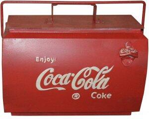 Coca Cola vintage kylbox med handtag - röd - Soffbord i marmor, Marmorbord, Bord
