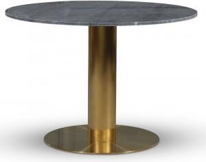 Empire matbord Ø105 cm - Grå marmor / Borstad mässing
