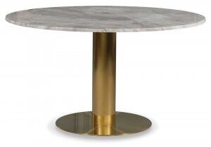 Empire matbord - Silver Diana marmor Ø130 cm / Borstad mässing