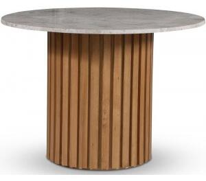 Sumo matbord Ø105 cm - Oljad ek / Silver marmor - Runda matbord, Matbord, Bord