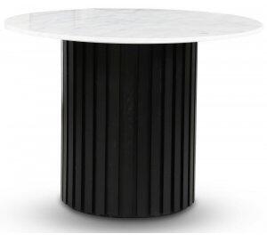 Sumo matbord i marmor Ø105 cm - Svartbets / Ljus marmor