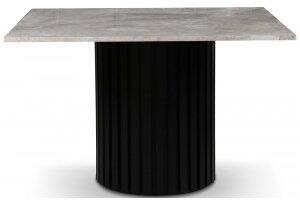 Sumo matbord i marmor 120x120 cm - Svartbets / gråbeige marmor