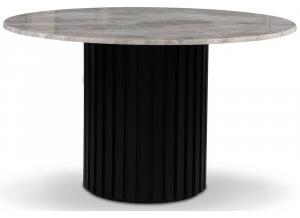 Sumo matbord Ø130cm - Svartbets / Silver marmor