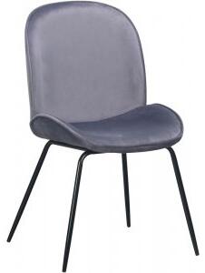 4 st Leo stol - Mörkgrå sammet + Möbelvårdskit för textilier