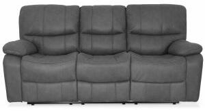 Manhattan 3-sits reclinersoffa - Grå PU + Fläckborttagare för möbler