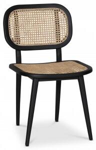 4 st Siknäs II svart stol med rotting + Möbelvårdskit för textilier