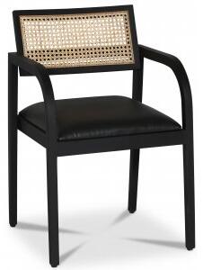 2 st Siknäs svart karmstol med rotting + Möbelvårdskit för textilier
