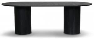 Nova ovalt matbord i svartbetsad ask 215x100 cm