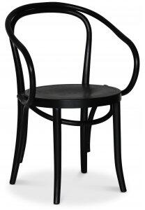 2 st Pinto svart karmstol Nr.30 böjträ + Möbeltassar