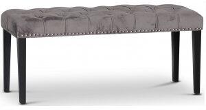Tuva sittbänk i grå sammet + Fläckborttagare för möbler