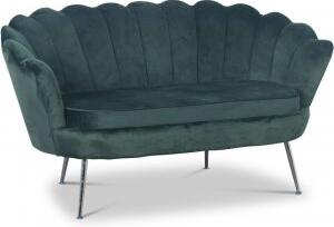 Kingsley 2-sits soffa i sammet - grön / krom + Fläckborttagare för möbler - 2-sits soffor, Soffor