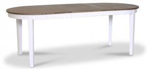 Skagen ovalt matbord 160/210 x 90 cm - Vit / Brunoljad ek + Möbeltassar