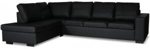 Solna soffa i läder öppet avslut A3 - Svart bonded leather + Fläckborttagare för möbler