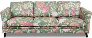 Ekerö 3-sits soffa i blommigt tyg - Eden Parrot Green