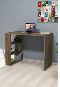 Cool skrivbord 90x50 cm - Valnöt - Skrivbord med hyllor, Skrivbord, Kontorsmöbler