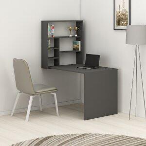 Sedir hörnskrivbord 59x90 cm - Antracit - Skrivbord med hyllor | lådor, Skrivbord, Kontorsmöbler