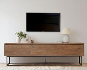 Milo mediabänk 180 cm - Valnöt/svart + Fläckborttagare för möbler - Tv-bänkar