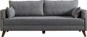 Bella 3-sits grå bäddsoffa + Möbelvårdskit för textilier