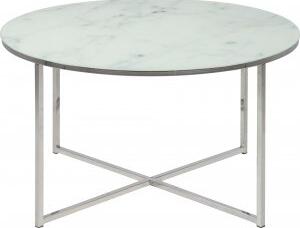 Alisma soffbord Ø80 cm - Vit marmor/krom - Soffbord i marmor, Marmorbord, Bord