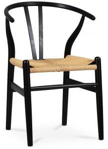 2 st Brandon svart stol med repsits