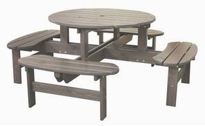 Rondo möbelgrupp - Trädgårdsbänk & bord i ett