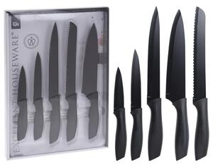 Excellent Houseware Köksknivar 5 delar stål svart