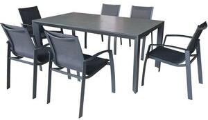 Ekeryd utegrupp: 6 stolar och bord - Antracit