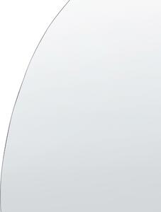 Väggspegel Silver Glas 50 x 70 cm Ramlös Oval form Hängande Dekoration Beliani