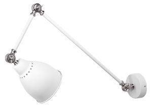 Vägglampa Vit med Silver Metall Lång Svängarm Läslampa Modern Design Beliani