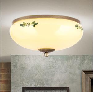 Orion DL 7-673 - Taklampa LANDHAUS 2xE27/60W/230V diameter 28 cm brons/beige