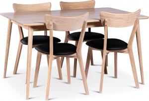 Odense matbord 140x90 cm med 4 st Eksjö stolar