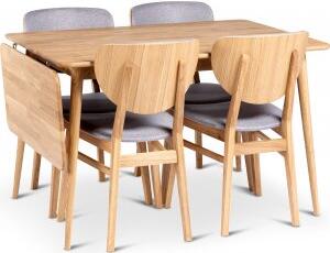 Alborg matbord 120-160x80 cm med 4 st Tjörn stolar