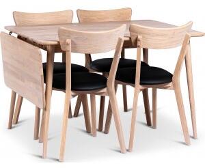 Odense matbord 120-160x80 cm med 4 st Eksjö stolar