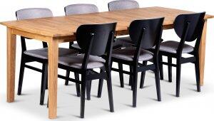 Visby matbord 160-210x90 cm med 6 st Borgholm stolar