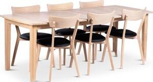 Kivik matbord 160-210x90 cm med 6 st Eksjö stolar