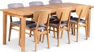 Visby matbord 160-210x90 cm med 6 st Tjörn stolar
