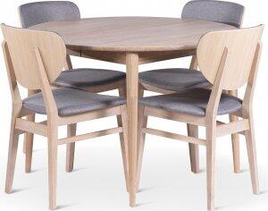 Odense matbord 110-150x110 cm med 4 st Fårö stolar