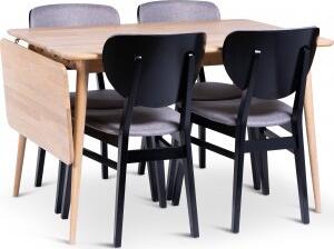 Odense matbord 120-160x80 cm med 4 st Borgholm stolar