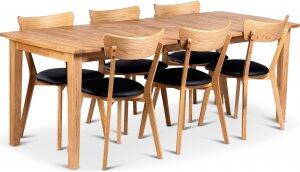 Visby matbord 160-210x90 cm med 6 st Växjö stolar