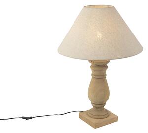 Lantlig Bordslampa med Linneskärm Beige 50 cm - Catnip
