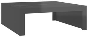 Soffbord grå högglans 100x100x35 cm konstruerat trä