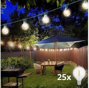 Brilagi -LED dekorativ utomhusslinga KRANS 25xE12 20m grön IP44 varm vit