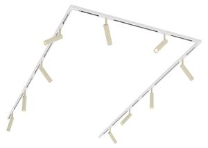 Modernt skensystem med 10 spotlights beige och vitt 1-fas - Slimline Uzzy