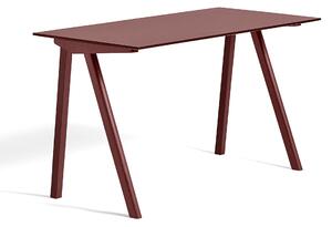 HAY - CPH90 2.0 Desk Bordeaux Lacquered Oak Frame L130 X W65 X H74 Burgundy Linoleum Top Bordeaux Lacquered Edge - Skrivbord - Ronan & Erwan Bouroullec - Röd - Trä