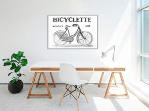 Inramad Poster / Tavla - Bicyclette - 45x30 Svart ram med passepartout